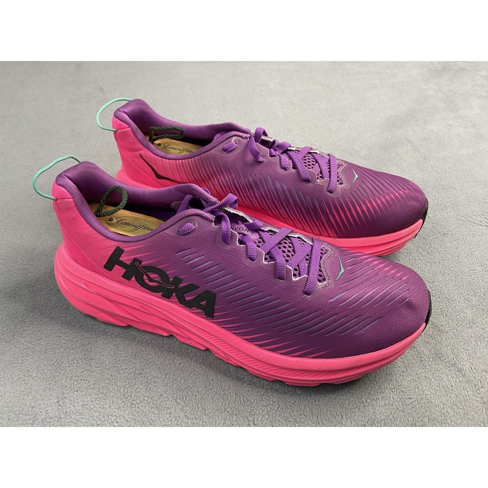Hoka One One Shoes Womens 8.5 Rincon 3 Pink Purple Running Sneakers Trainers Gym - Picture 2 of 11